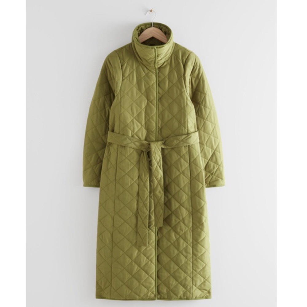 & Other Stories Green Quilt Coat
